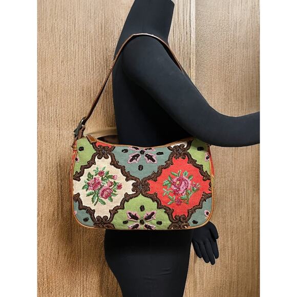 Vintage Isabella Fiore Floral Brocade Beaded Leila-Marissa Hobo Bag - Picture 6 of 11